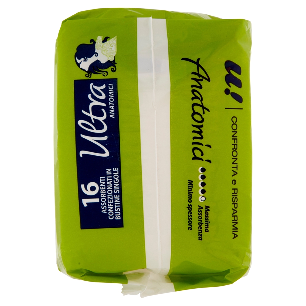 16 Assorbenti Ultra Anatomici U! Confronta e Risparmia